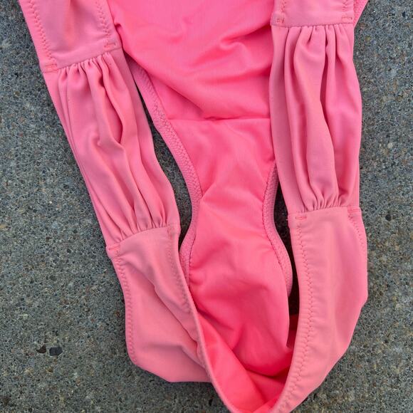 Victoria's Secret pink ruched side bikini bottoms LARGE - Picture 5 of 5